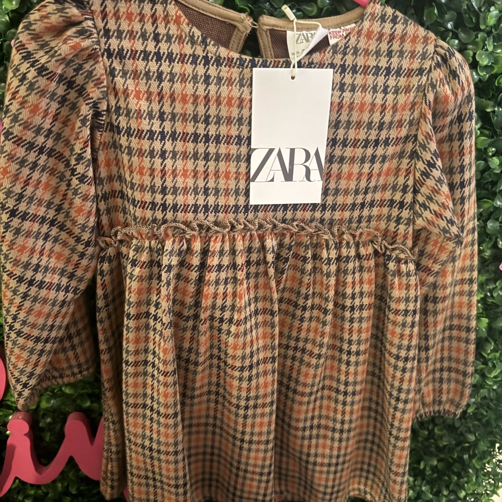 Zara Multicolor Checkered Dress